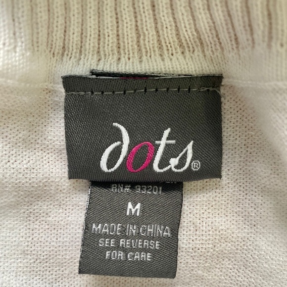 DOTS White Knit Asymmetrical Belted Sweater M - Picture 14 of 16